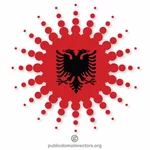 アルバニア国旗付きハーフトーン形状