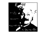 Albert Einstein with his equations
