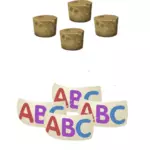 Fles met alfabet
