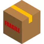 Immagine vettoriale della scatola con oggetti fragili