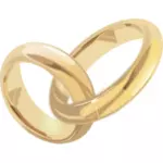 Illustrazione di vettore d'oro anelli di fidanzamento