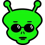 Groene alien gezicht
