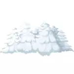 Furutrær dekket med snø