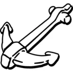 Immagine di ancoraggio disegnati a mano in bianco e nero