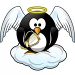 Penguin dalam surga vektor ilustrasi
