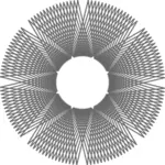 Vector image of repetitive lines in circle pattern