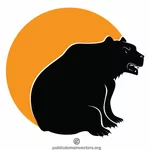 Angry bear silhouette