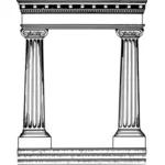 עמודים רומיים מסגרת בתמונה וקטורית