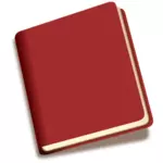 Lutande röd bok med skugga