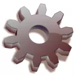 3D brown gear icon vector drawing