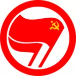 Antifašistické komunistické akce červený symbol