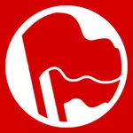 Röda antifascistiska logotype illustration