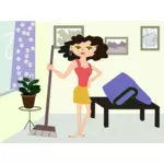 Apartment cleaning cartoon image