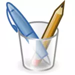 Imagen vectorial de papel y un lápiz