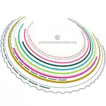 Miniaturi de linii colorate, formând forma circulara