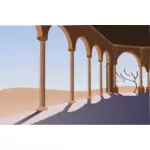 رسم متجه من ممر في الصحراء
