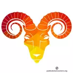 Colored Aries sign
