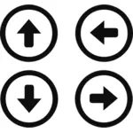Vector illustration of selection of arrows in circle order