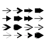 Selection of arrows vector drawing