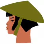 Asian lady's head