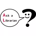 Fragen Sie einen Bibliothekar Logo Vektor-ClipArt