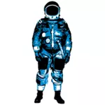 नीले रंग अंतरिक्ष सूट वेक्टर छवि में अंतरिक्ष यात्री