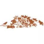 Vektör çizim kahverengi sonbahar yaprakları
