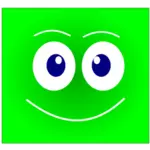 Vektor ilustrasi hijau wajah tersenyum avatar