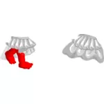 Image vectorielle de la jupe de la garde-robe féminine avec des pattes rouges pour avatar