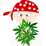 Immagine vettoriale di avatar utente marijuana
