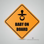 Baby ombord på vector tecken