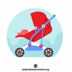 عربة أطفال مع طفل رضيع