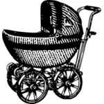 Vintage bebek arabası vektör görüntü