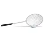 Vector illustration of badminton racket and ball