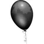 Vektortegning av svart skinnende ballong med nyanser
