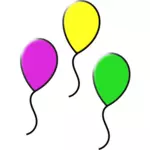 Vektor ilustrasi tiga balon mengapung