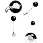 Balon mesaj povestea vector illustration