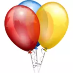 Vector Illustrasjon av tre dekorert partiet ballonger
