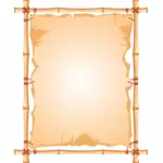 Vector tekening van bamboe frame met een uitgerekte gordijn