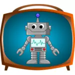 Bandro robot op TV vector afbeelding