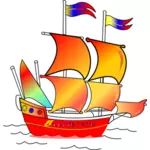 Barca cu panze colorate