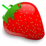 Vector illustration of glossy strawberry