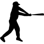 Beyzbol oyuncusu siluet vektör çizim