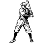 Vintage honkbal speler vector afbeelding