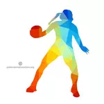 كرة السلة لاعب صورة ظلية