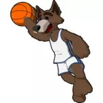 Basket serigala vektor ilustrasi