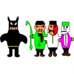 Mann in Bat Kostüm mit Freunden