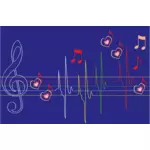 Muzikale hart beat vector afbeelding