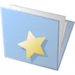 Ilustraţie vectorială albastru favorite documentul folder