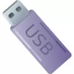 Vektor seni klip ungu USB stick